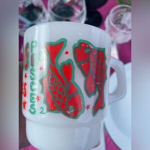 ♓️Vintage Anchor Hocking Fire-King Zodiac Mug - Pisces 🐟